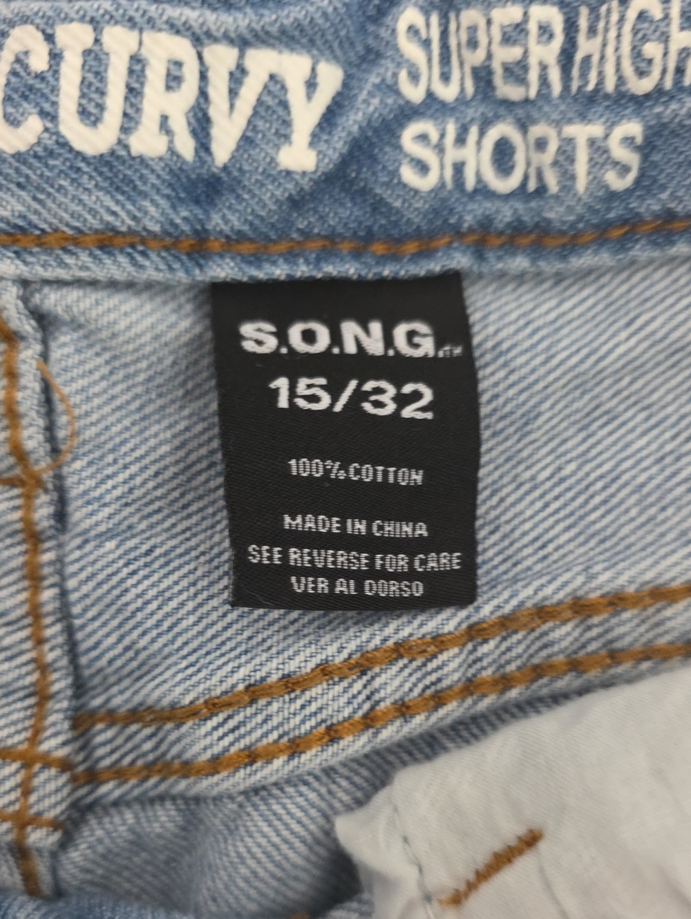 S.O.N.G. Super High Rise Curvy Distressed Denim Shorts Size 15/32 - Picture 4 of 11